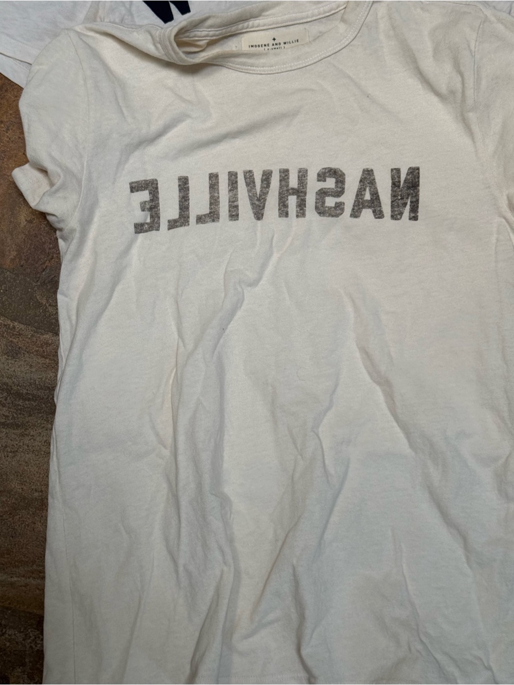 imogene + willie White Tee with Black 'NASHVILLE' Print